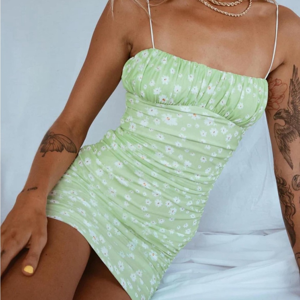 Princess Polly Penney Mini Dress in Green Floral